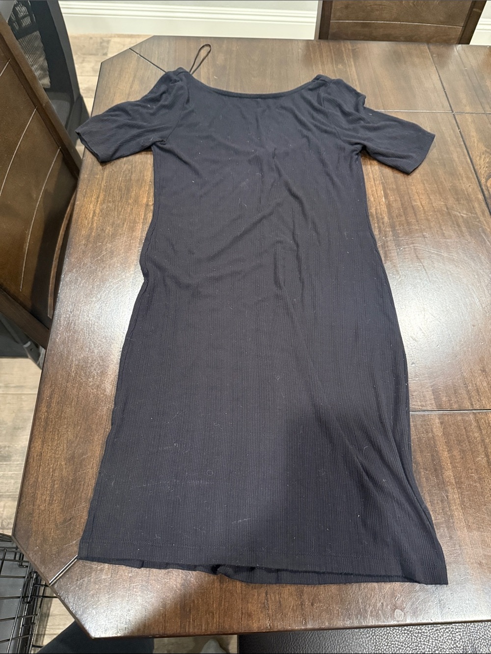 Old Navy Black Ribbed Mini Dress - Scoop Neck